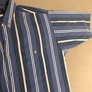 STRIPED SHORT SLEEVE COLLARED SHIRT